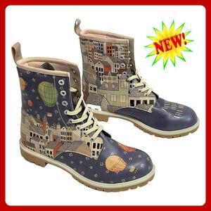 DOGO Floating Into The Night Boots US‎ 10 EU 41 Graphic Hot Air Balloon New